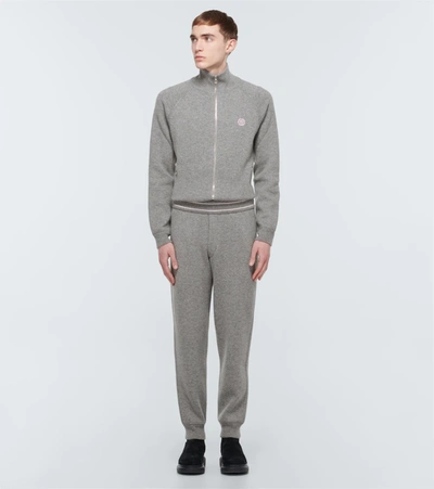 Shop Alexander Mcqueen Cashmere-blend Sweatshirt In Light Grey Mel/pink