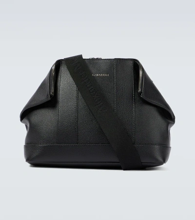 Shop Alexander Mcqueen De Manta Leather Tote Bag In Black