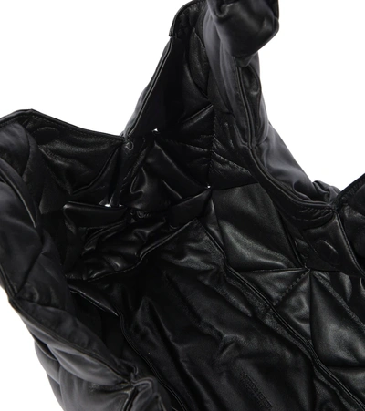 Shop Bottega Veneta Padded Lock Large Leather Shoulder Bag In Black