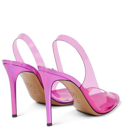 Shop Alexandre Vauthier Pvc And Leather Sandals In Fuchsia