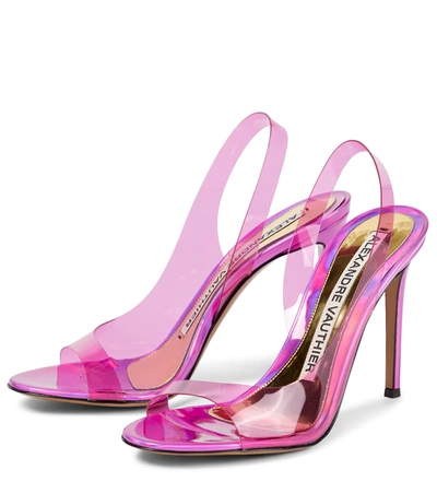 Shop Alexandre Vauthier Pvc And Leather Sandals In Fuchsia