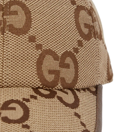 Shop Gucci Maxi Gg Supreme Canvas Cap In Camel Ebony + New Ac
