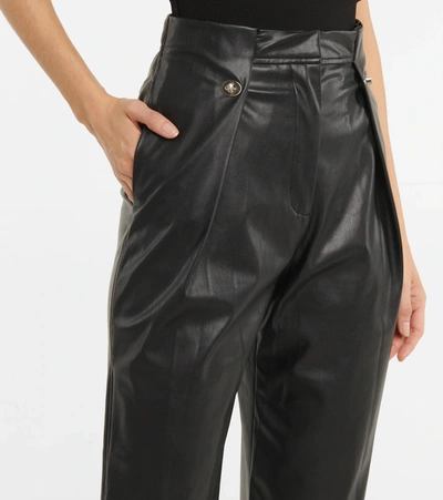 Shop Jonathan Simkhai Tara High-rise Faux Leather Pants In Black