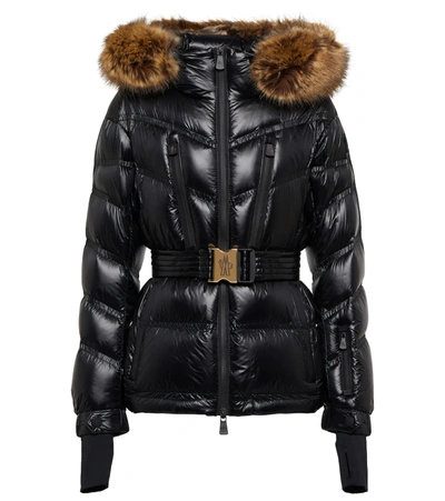 Moncler Grenoble Bernin Hooded Faux Fur-trimmed Quilted Ripstop Down Jacket  In Black | ModeSens