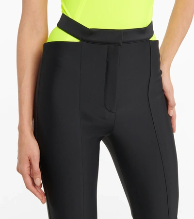 Shop Mugler Cutout Scuba Mid-rise Flared Pants In Black