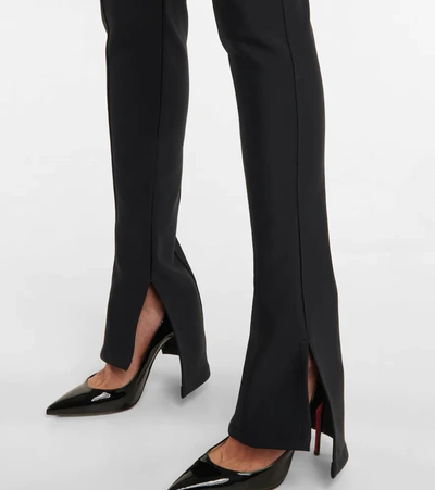 Shop Mugler Cutout Scuba Mid-rise Flared Pants In Black