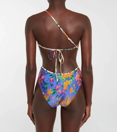 Shop Zimmermann Tropicana Floral Cutout Swimsuit In Spliced