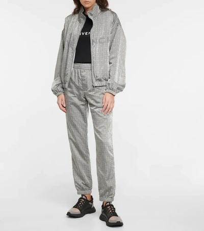 Shop Givenchy 4g Embroidered Track Jacket In Cloud Grey