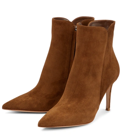 Shop Gianvito Rossi Levy 85 Suede Ankle Boots In Texas