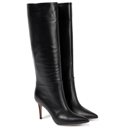Shop Gianvito Rossi Hansen 85 Knee-high Leather Boots In Black