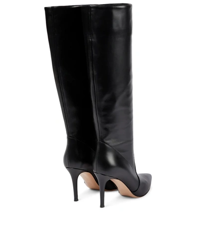 Shop Gianvito Rossi Hansen 85 Knee-high Leather Boots In Black