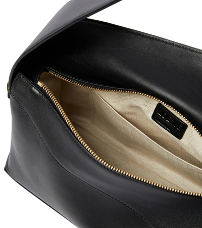 Shop Loewe Puzzle Slouchy Leather Shoulder Bag In Black