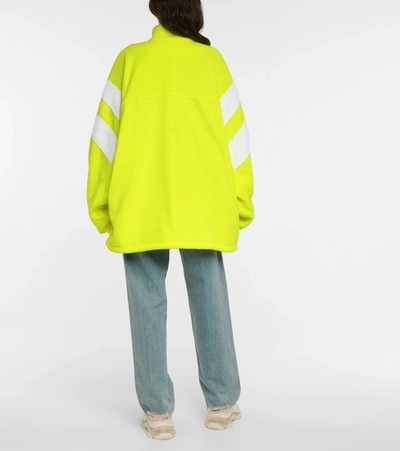 Shop Balenciaga Sporty B Fleece Jacket In Fluo Yellow W