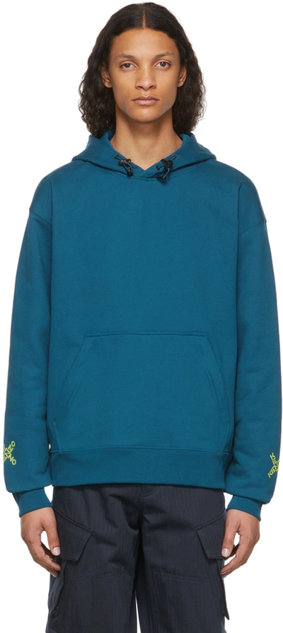 Kenzo Men s Sport Oversized Typographic Hoodie In Blue ModeSens