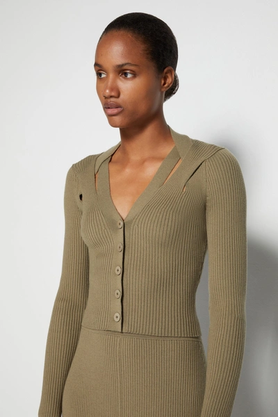 Shop Pre-spring 2022 Ready-to-wear Claire Wool Cardigan In Moss