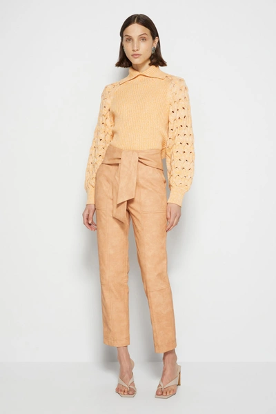 Shop Pre-spring 2022 Ready-to-wear Tessa Vegan Leather Pant In Caramel
