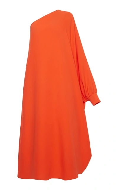 Shop Valentino Women's One-sleeved Silk Caftan Dress In Orange