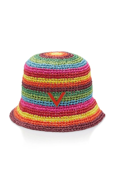 Shop Valentino Women's  Garavani Crochet Bucket Hat In Multi