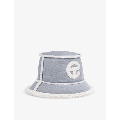 Shop Ugg X Telfar Logo-embroidered Fleece Bucket Hat In Heather Grey