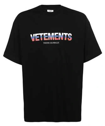 Shop Vetements Russia Logo T-shirt In Black