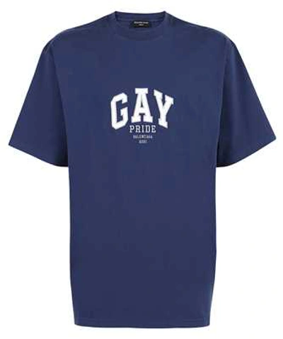 Shop Balenciaga Pride Logo T-shirt In Blue