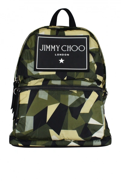 Shop Jimmy Choo Luxury Backpack   Wilmer  Camouflage Print Nylon Backpack In Green