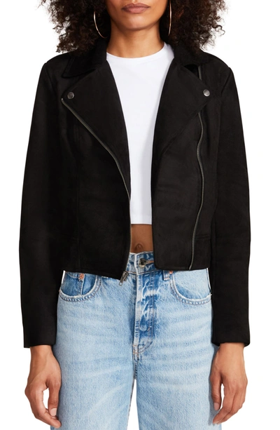 Shop Bb Dakota By Steve Madden Not Your Baby Faux Suede Jacket In Black