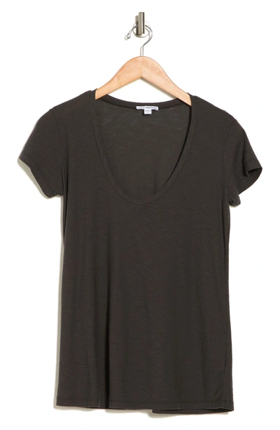 Shop James Perse Deep V-neck T-shirt In Abyss