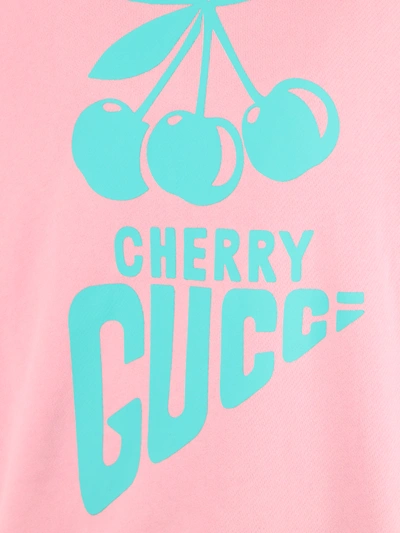 Shop Gucci Pink Cherry Print Hoodie