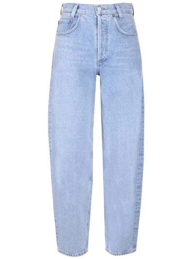 Shop Agolde Tapered High Rise Baggy Jeans In Blue