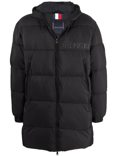 Shop Tommy Hilfiger Padded Oversized Parka Coat In Black