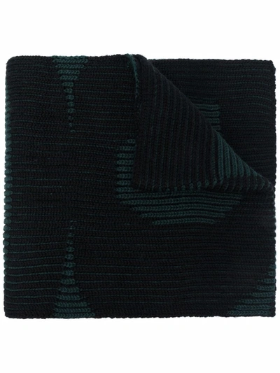 Shop Balenciaga Knitted Logo Scarf In Black