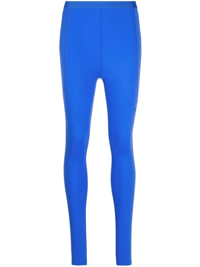 Shop Balenciaga High-waisted Leggings In Blue