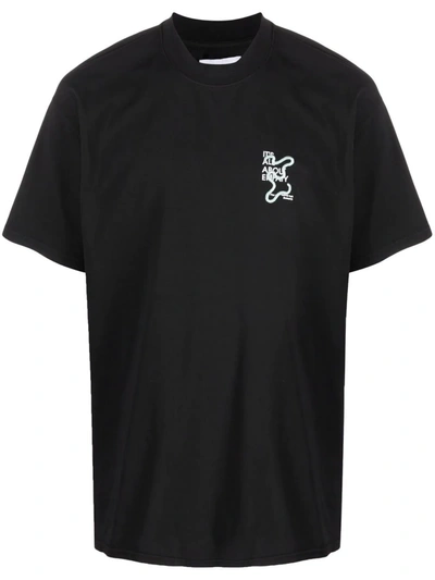 Shop Bonsai Slogan-print Cotton T-shirt In Black