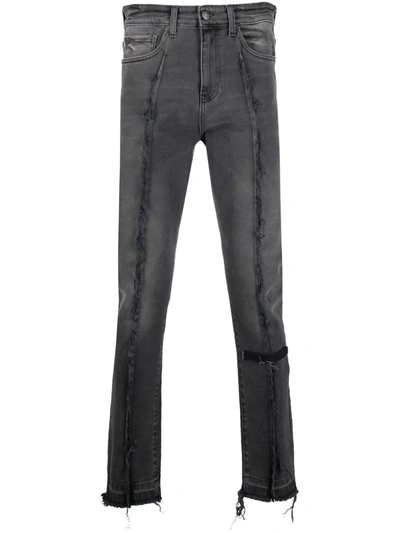 Shop Val Kristopher Raw-seam Skinny Jeans In Black