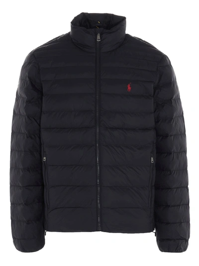 Shop Polo Ralph Lauren Signature Logo Quilted Jacket In Blue