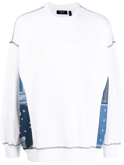 Shop Five Cm Bandana Panel Sweatshirt In Weiss