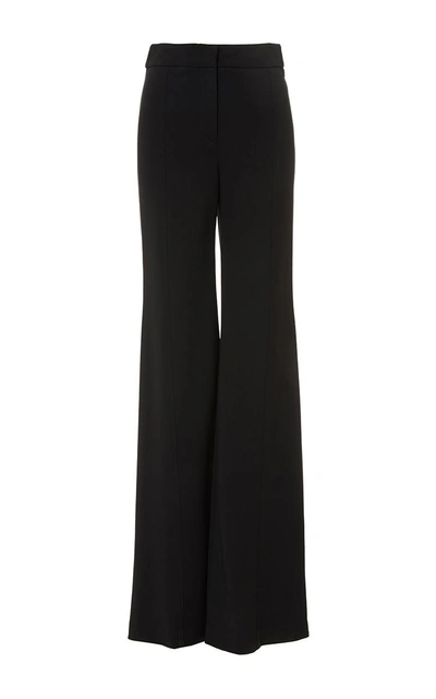 Shop Derek Lam Black High-waisted Flared Stretched Crepe Trousers
