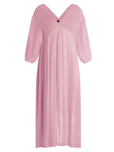 Shop Valimare Women's Emily Crinkle Chiffon Maxi Dress In Pink