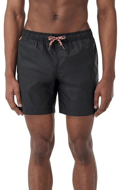 Shop Burberry Martin Swim Trunks In Black