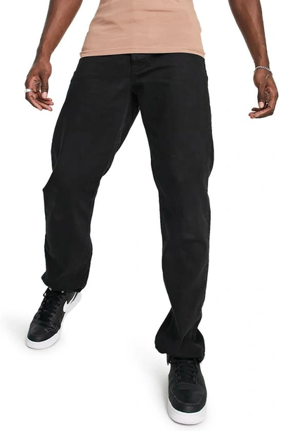 Shop Asos Design Straight Leg Jeans In Black