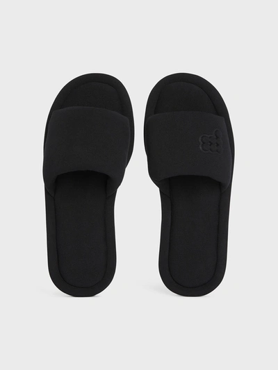 Shop Pangaia Jersey Slippers In Black