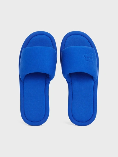Shop Pangaia Jersey Slippers In Cobalt Blue