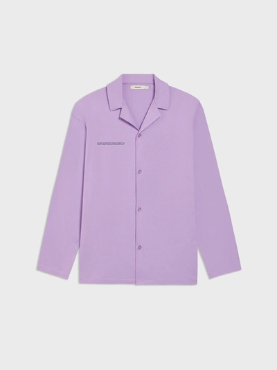 Shop Pangaia Archive Organic Cotton Pajama Shirt In Orchid Purple
