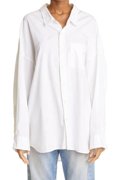 Shop R13 Oversize Oxford Button-up Shirt In White