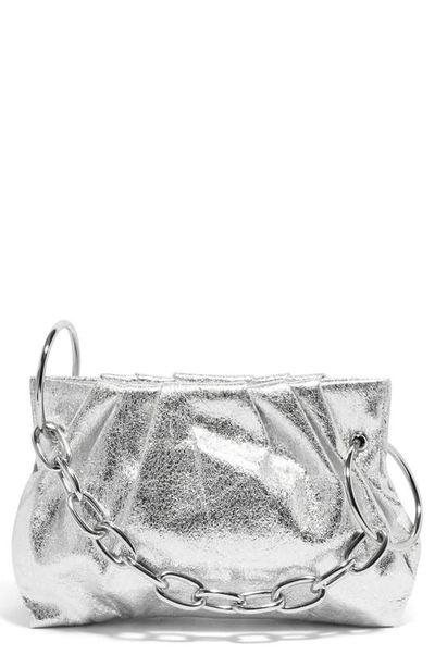 Shop House Of Want Chill Vegan Leather Frame Clutch In Platinum
