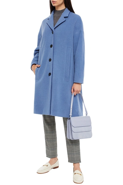 Shop Piazza Sempione Wool-blend Felt Coat In Light Blue