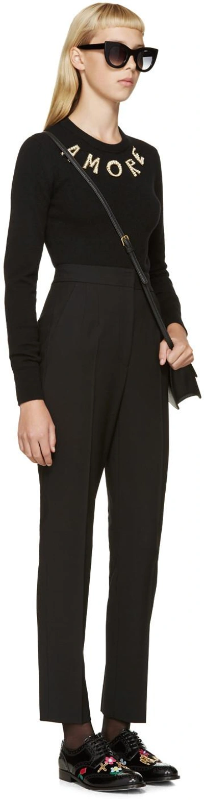 Shop Dolce & Gabbana Black Wool Trousers