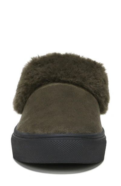 Shop Dr. Scholl's Now Chill Faux Fur Slipper In Olive