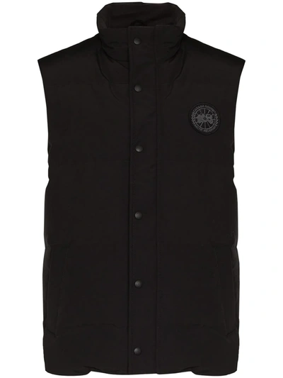 Shop Canada Goose Garson Logo-patch Padded Gilet In 黑色